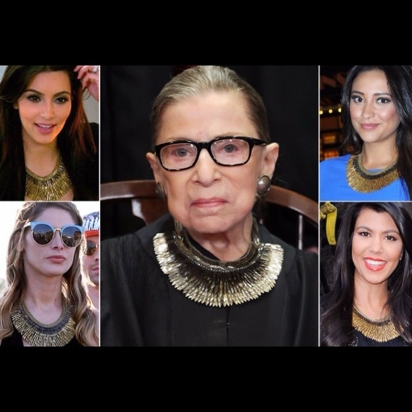 Stella & Dot Pegasus Necklace Bib Gold Feathers Statement ASO TV Kardashian Boho - Picture 2 of 13